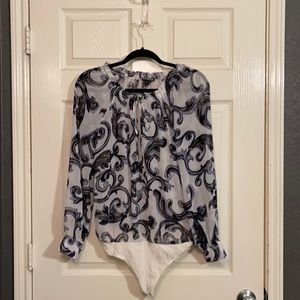 Sheer long sleeved body suit